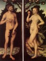 Adán y Eva 2 religiosos Lucas Cranach el Viejo desnudo